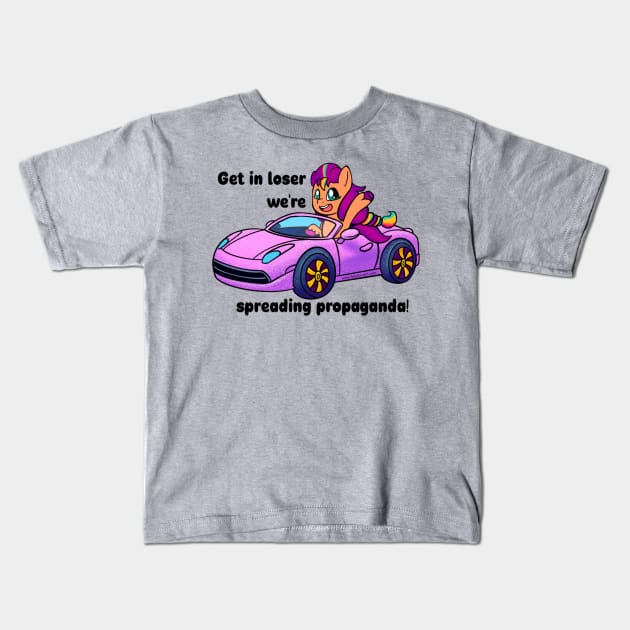 Sunny’s carpool Kids T-Shirt by AmyNewBlue